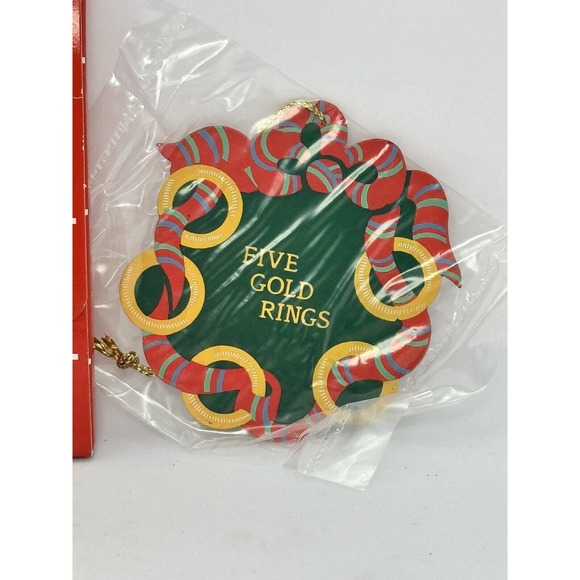 Avon The Twelve Days Of Christmas Ornament Five Gold Rings - Picture 1 of 5